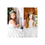 CNGZSHOP Karlar Ülkesi Elsa Mavi Kalp Tacı ve Kar Temalı Asası Seti