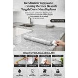 CNGZSHOP Kendinden Yapışkanlı Mermer Gri Desenli Kaplama | Mutfak, Banyo & Masa Yenileme (60cm x 5m)