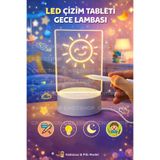 CNGZSHOP LED Çizim Tableti Gece Lambası, 14 x 37 cm, Çok Renkli