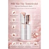 CNGZSHOP Pilli Yüz Tüy Temizleyici, Ağrısız Epilasyon Aleti, AA Pil ile Çalışır, Beyaz