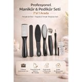CNGZSHOP Profesyonel Manikür Pedikür Seti Tırnak Eti Itici Tırnak Törpüsü Topuk Törpüsü Set 7 in 1