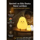 CNGZSHOP Renkli USB Şarj Edilebilir Armut Gece Lambası | Dokunmatik & Ayarlanabilir Işık