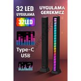 CNGZSHOP RGB Çubuk Sese Duyarlı Ekolayzer, USB Şarjlı, 8 Modlu, 32 LED, Ev Araba Bilgisayar Aydınlatma