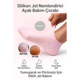 CNGZSHOP Silikon Jel Nemlendirici Ayak Bakım Çorabı, Topuk Çatlakları ve Kuruluk Giderici, Pembe