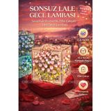 CNGZSHOP Sonsuz Lale Gece Lambası Aynalı 3D Küre – Sevgiliye Özel Dekoratif LED Gece Lambası (Pembe)