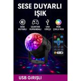 CNGZSHOP Uzaktan Kumandalı Sese Duyarlı USB Girişli Disko Topu, RGB Parti Lambası, Çok Renkli, Ev ve Araç İçin