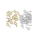 cnk craft shop 100 Adet Vidalı Takı Çivisi Seti - Epoksi Reçine, Anahtarlık, Kolye ve Küpe Yapımı İçin Karışık Mini Aksesuar Çivisi (Altın ve Gümüş Renk, 8x4 mm