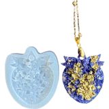 Cnk craft shop Druzy Kristal Silikon Epoksi Kalıbı, 4 cm, Şeffaf, Kolye ve Anahtarlık Kalıbı (ÇİLEK)