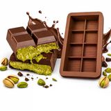 cnk craft shop Dubai Çikolatası Kalıbı, Esnek Silikon Malzeme, 8 Bölmeli Çikolata Yapım Kalıbı