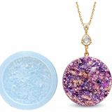 Cnk Craft Shop Yuvarlak Druzy Kristal Silikon Epoksi Kalıbı, 4 Cm, Şeffaf, Kolye ve Anahtarlık Yapımı Için, Tekrar Kullanılabilir (Yuvarlak) - Çok Renkli
