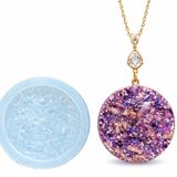 Cnk craft shop Yuvarlak Druzy Kristal Silikon Epoksi Kalıbı, 4 cm, Şeffaf, Kolye ve Anahtarlık Yapımı için, Tekrar Kullanılabilir (YUVARLAK)