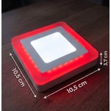Cnl Kare Sıva Üstü LED Spot Armatür 6 Watt Çift Renk Üç Kademe Kırmızı Beyaz Gece Lambası