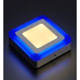 Cnl Kare Sıva Üstü LED Spot Armatür 6 Watt Çift Renk Üç Kademe Mavi Günışığı Gece Lambası