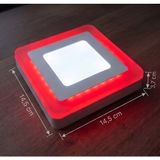 Cnl Kare Sıva Üstü LED Spot Armatür 9 Watt Çift Renk Üç Kademe Kırmızı Beyaz Gece Lambası