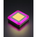 Cnl Kare Sıva Üstü LED Spot Armatür 9 Watt Çift Renk Üç Kademe Pembe Günışığı Gece Lambası