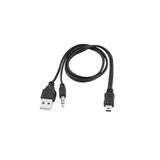 CNL Müzik Kutusu Mp3 Mp4 Usb Şarj Ve 3.5mm Aux Kablo - Usb To 5 Pin Mini Usb - Aux Kablo