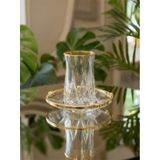 Çnr Home Collection 12 Parça 6 Kişilik Kristal Kesim Çay Bardağı Seti - GOLD