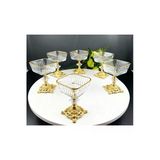 ÇNR Home Collection 6 Adet Metal Ayaklı Magnolia-Kase-Dondurmalık-Şekerlik-Sunumluk