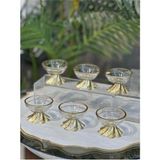 Çnr Home Collection 6' Lı Lüx Kahve Yanı Mini Lokumluk Şekerlik Reçellik Çerezlik - Gold