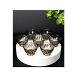 Çnr Home Collection 6'Lı Füme Renk Gold Metal Ayaklı Kahve Yanı Lokumluk