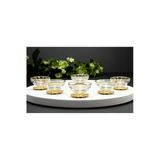 Çnr Home Collection 6'Lı Kahve Yanı Gold Metal Ayaklı Lokumluk Şekerlik