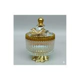 Çnr Home Collection Gold Metal Ayaklı Kapaklı Kelebekli - Şekerli - Sunumluk - Çerezlik