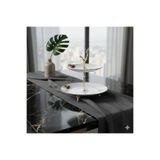 ÇNR Home Collection Metal ayaklı yaldızlı katlı porselen sunumluk kurabiyelik şekerlik