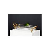 Çnr Home Collection Paşabahçe Kristal Metal Ayaklı Yaldızlı Sunumluk Krabiyelik Tepsi