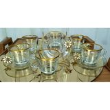 Çnr Home Collection Paşabahçe Vela Fincan Takımı 12 Parça 6 Kişilik Papatyalı Yaldızlı Hediyelik Çeyizlik