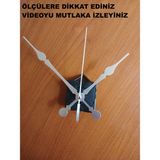 Cnr Shop 14 mm Şaft Boyu Duvar Saati Mekanizması Sessiz Çalışır Büyük Boy Akrep-Yelkovan-Saniye-(Askılı) - Gümüş