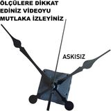 Cnr Shop 16 mm Şaft Boyu Duvar Saati Mekanizması Sessiz Çalışır Büyük Boy Akrep-Yelkovan-Saniye-(Askısız) - Siyah