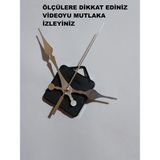 Cnr Shop 16 mm Şaft Boyu Sessiz Çalışır Saat Mekanizması Desenli Akrep-Yelkovan-Saniye-(Askılı) - Gümüş