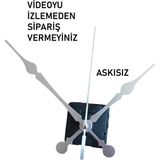 Cnr Shop 22 mm Şaft Boyu Duvar Saati Mekanizması Sessiz Çalışır Büyük Boy Akrep-Yelkovan-Saniye-(Askısız) - Gümüş