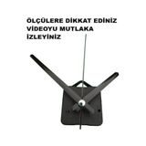CNR SHOP Duvar Saat Mekanizması, Şaft Boyu 22 mm, Sessiz Çalışır Akrep-Yelkovan-Saniye- Dahil (Askılı)