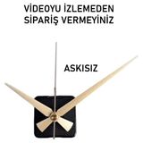 Cnr Shop Duvar Saati Mekanizması, 18 mm Şaft, Saat Mekanizma, Sessiz Çalışır Akrep-Yelkovan-Saniye-(Askısız) - Altın