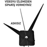 Cnr Shop Duvar Saati Mekanizması, 18 mm Şaft, Saat Mekanizma, Sessiz Çalışır Akrep-Yelkovan-Saniye-(Askısız) - Siyah