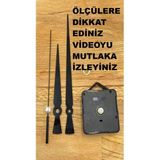 Cnr Shop Duvar Saati Mekanizması 18 mm Şaft, Sessiz Çalışır Akar, Akrep-Yelkovan-Saniye-(Askılı) - Siyah