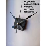 Cnr Shop Duvar Saati Mekanizması, 18 mm Şaft Sessiz Çalışır Akar Mekanizma Akrep-Yelkovan-Saniye-(Askısız) - Siyah