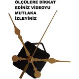 Cnr Shop Duvar Saati Mekanizması, 22 mm Şaft Sessiz Çalışır Akar Mekanizma Akrep-Yelkovan-Saniye-(Askılı)