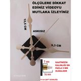 Cnr Shop Saat Makinesi, 14 mm Şaft Boyu Akar Sessiz Duvar Saati Mekanizması, Akrep-Yelkovan-Saniye-(Askısız) - Gümüş