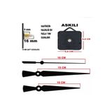 CNR SHOP Saat Makinesi, 16 MM ŞAFT Akar Sessiz Duvar Saati Mekanizması, Akrep-Yelkovan-Saniye-(ASKILI)