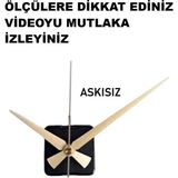 Cnr Shop Saat Makinesi, 16 mm Şaft Akar Sessiz Duvar Saati Mekanizması, Akrep-Yelkovan-Saniye-(Askısız) - Altın