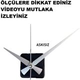 Cnr Shop Saat Makinesi, 16 mm Şaft Akar Sessiz Duvar Saati Mekanizması, Akrep-Yelkovan-Saniye-(Askısız) - Gümüş