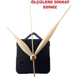 Cnr Shop Saat Makinesi, 16 mm Şaft Boyu Akar Sessiz Çalışır Saat Mekanizması, Akrep-Yelkovan-Saniye-(Askılı) - Altın