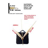 CNR SHOP Saat Makinesi, 16 MM ŞAFT BOYU Akar Sessiz Çalışır Saat Mekanizması, Akrep-Yelkovan-Saniye-(ASKILI)