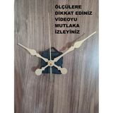 Cnr Shop Saat Makinesi, 16 mm Şaft Boyu Akar Sessiz Duvar Saati Mekanizması, Akrep-Yelkovan-Saniye-(Askılı) - Altın