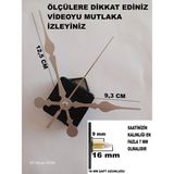 Cnr Shop Saat Makinesi, 16 mm Şaft Boyu Akar Sessiz Duvar Saati Mekanizması, Akrep-Yelkovan-Saniye-(Askılı) - Gümüş