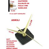 Cnr Shop Saat Mekanizması 14 mm Şaft Boyu Akar Sessiz Çalışır, Saat Makinesi, Akrep-Yelkovan-Saniye-(Askılı) - Altın
