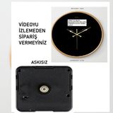 Cnr Shop Saat Mekanizması 14 mm Şaft Boyu Akar Sessiz Duvar Saat Mekanizması, Akrep-Yelkovan-Saniye-(Askısız) - Altın