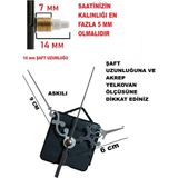 Cnr Shop Saat Mekanizması 14 mm Şaft Boyu Saat Motoru Sessiz Çalışır Akar Akrep Yelkovan Saniye (Askılı) - Gümüş